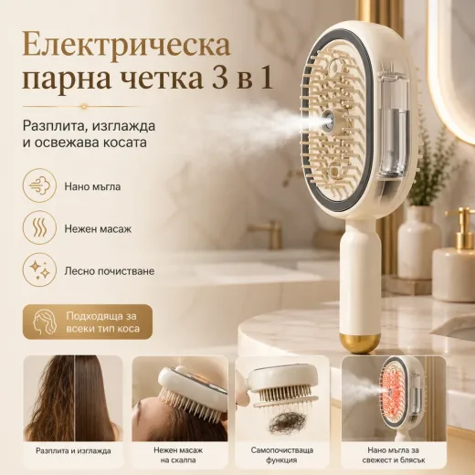 Електрическа парна четка за коса 3в1