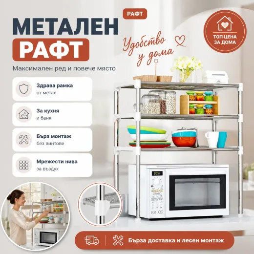 Мултифункционален метален рафт за организация