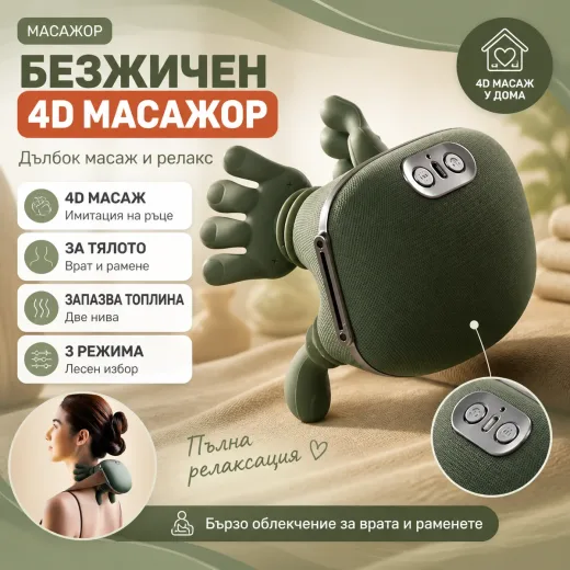 Преносим 4D безжичен масажор за врат