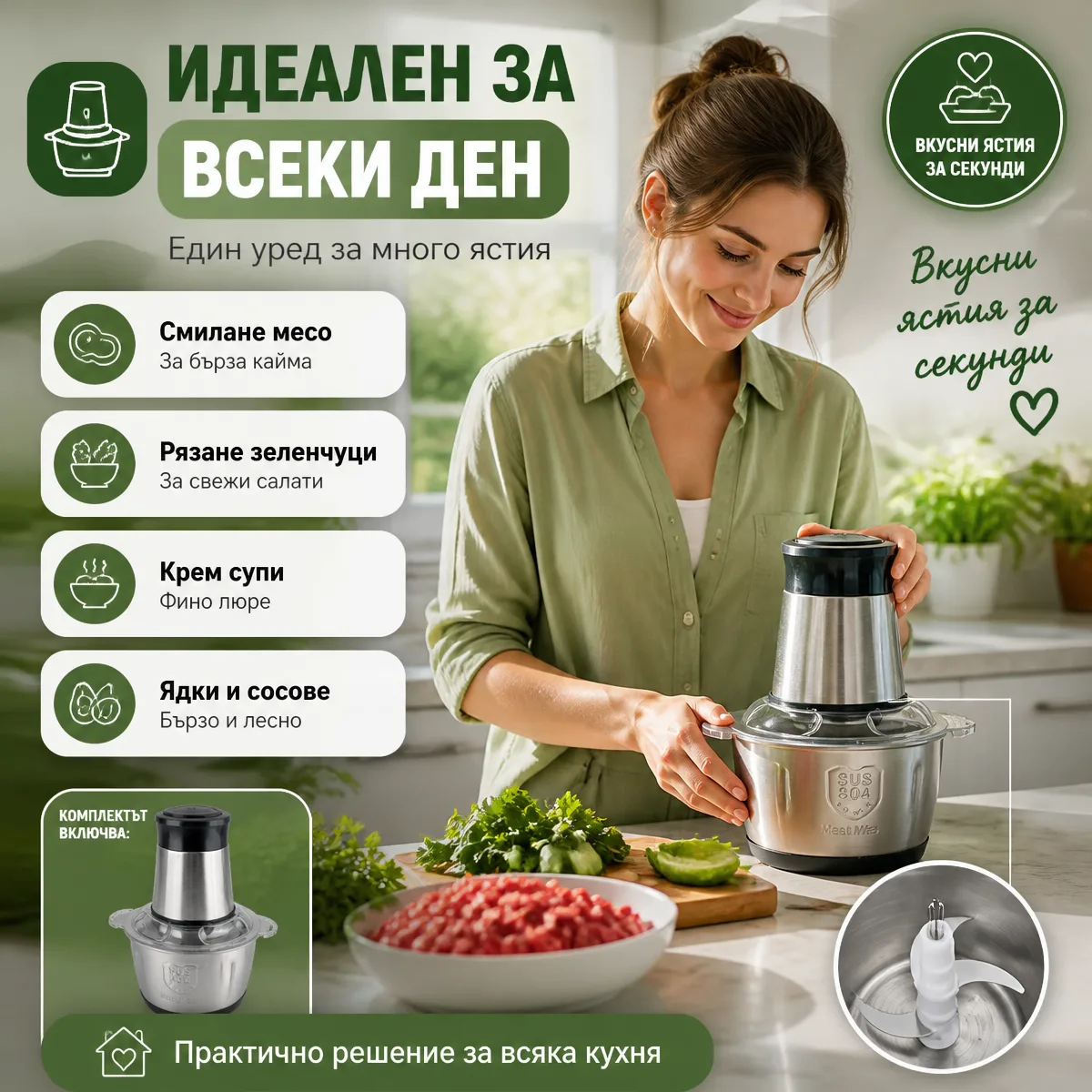 Кухненски робот и блендер Maxtop 2L — идеален за всеки ден