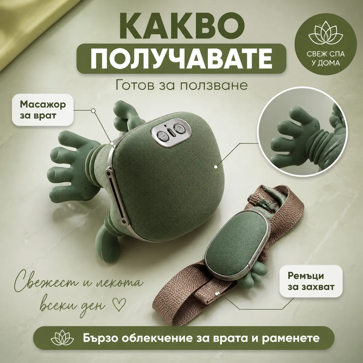 Преносим 4D безжичен масажор за врат — какво получавате