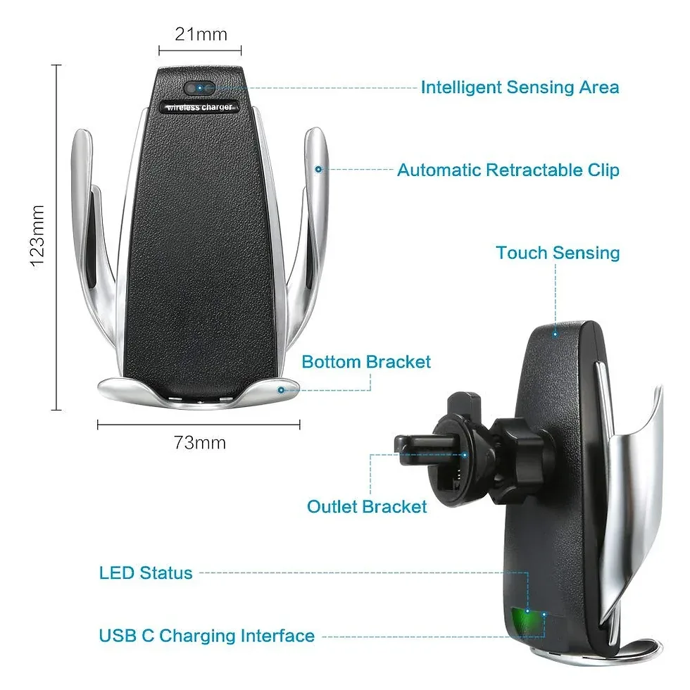 Безжично зарядно и стойка за кола Smart Sensor S5