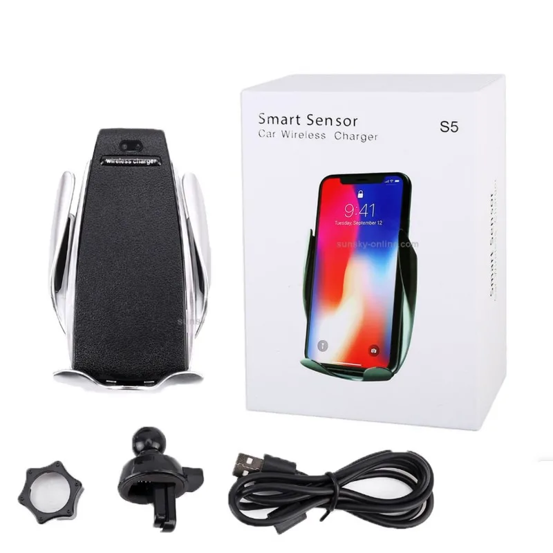 Безжично зарядно и стойка за кола Smart Sensor S5