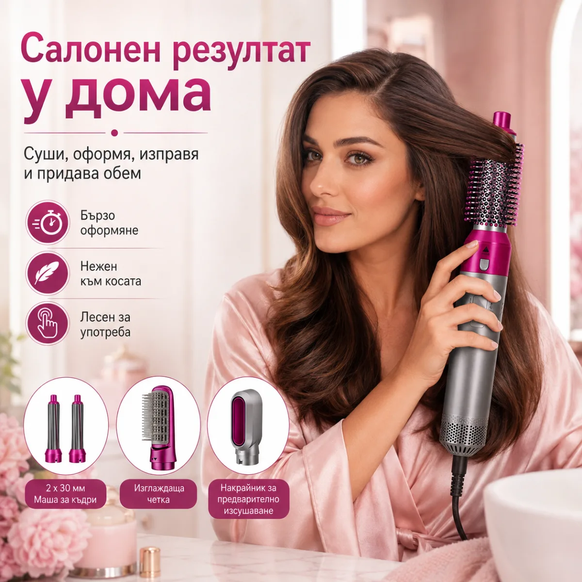 Мултифункционален горещовъздушен стайлер 5в1 за коса